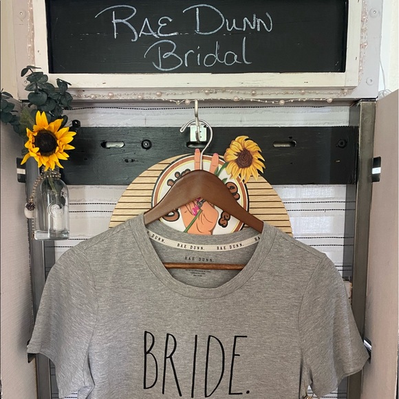 RAE DUNN~Bride~Gray~Black Script~T-shirt - Picture 1 of 2